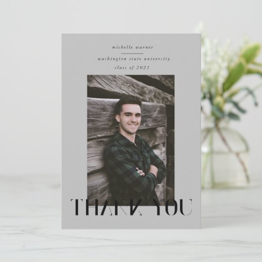 eleganter, moderner Script-Abschluss danke Karte (Stehend Vorderseite)