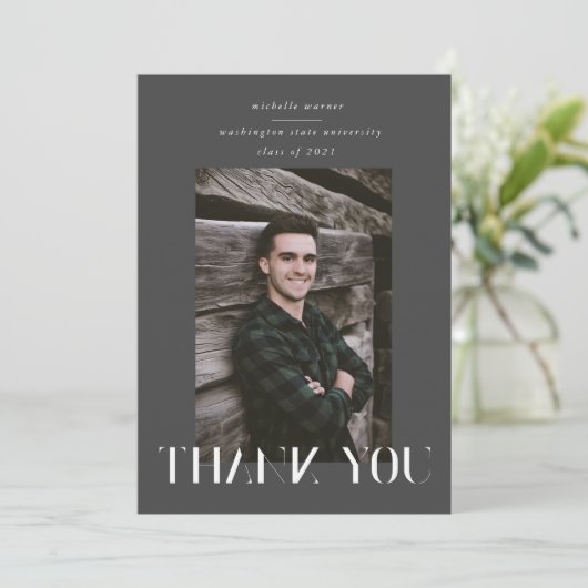 eleganter, moderner Script-Abschluss danke Karte (Stehend Vorderseite)