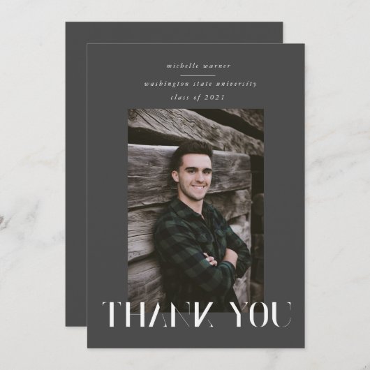 eleganter, moderner Script-Abschluss danke Karte (Vorne/Hinten)