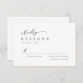 Eleganter moderner Script minimalistischer Hochzei RSVP Karte (Vorne/Hinten)