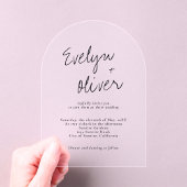 Eleganter, moderner Script QR Code Arch geformt Ho Acryleinladungen