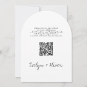 Eleganter, moderner Script QR Code Arch geformt Ho Einladung (Rückseite)