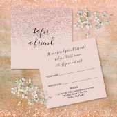 Eleganter moderner Script Rose Gold Glitzer Kunde Empfehlungskarte