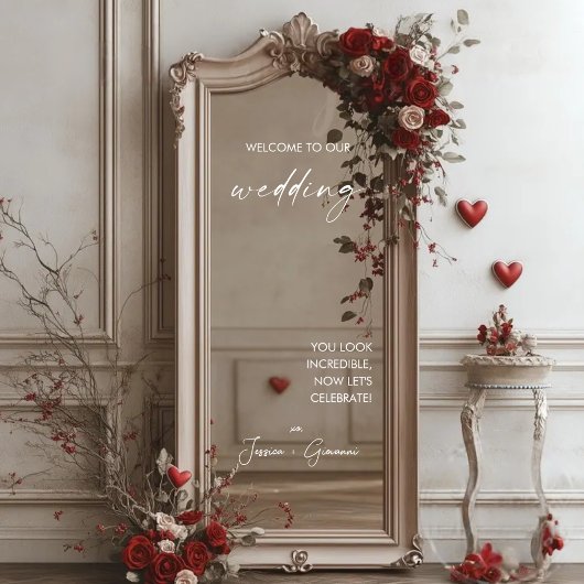 Eleganter moderner Selfie Mirror Begrüßungsdekal Fensteraufkleber