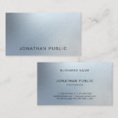 Eleganter, moderner Silber Look Schlicht Beruflich Visitenkarte (Vorne/Hinten)
