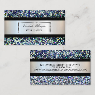 Eleganter moderner Silber-Rahmen, Schwarzer Streif Visitenkarte