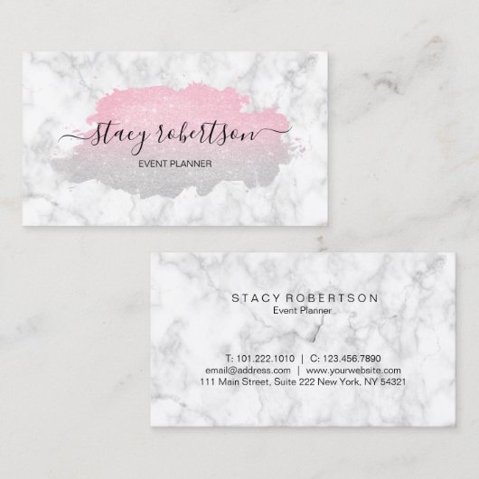 Eleganter moderner Silber- u. Visitenkarte (Vorne/Hinten)