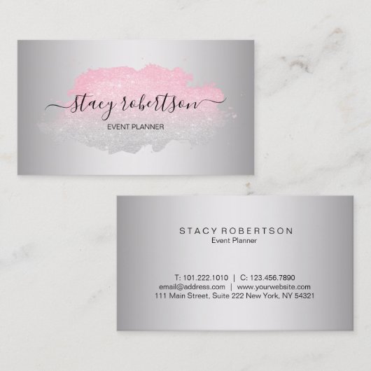 Eleganter moderner Silber- u. Visitenkarte (Vorne/Hinten)