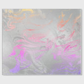 Eleganter, moderner silberfarbener Marmor und Glit Geschenkpapier (Flach)