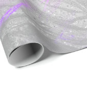 Eleganter, moderner silberfarbener Marmor und Glit Geschenkpapier (Rolleneckpunkt)