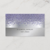 Eleganter, moderner, silberfarbener Streifen Visitenkarte (Vorderseite)