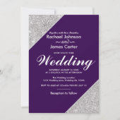 Eleganter, moderner silberner Glitzer auf dunklem Einladung (Vorderseite)