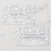 Eleganter Moderner Silberner Glitzer Bokeh Visitenkarte (Vorne/Hinten)