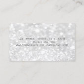 Eleganter Moderner Silberner Glitzer Bokeh Visitenkarte (Rückseite)
