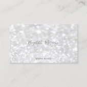 Eleganter Moderner Silberner Glitzer Bokeh Visitenkarte (Vorderseite)