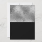 Eleganter, moderner Silberschwarz 16 . Geburtstag Einladung (Rückseite)