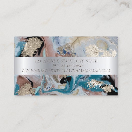 Eleganter, moderner Silberstreifen am Lago Maggior Visitenkarte (Rückseite)