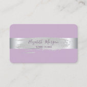 Eleganter, moderner Silberstreifen, Pinselstrich Visitenkarte (Vorderseite)