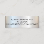 Eleganter, moderner Silver Brush Stroke Geometric Mini Visitenkarte (Rückseite)