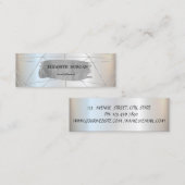 Eleganter, moderner Silver Brush Stroke Geometric Mini Visitenkarte (Vorne/Hinten)