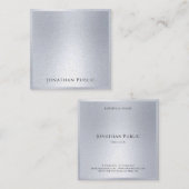 Eleganter, moderner Silver Look Template Glamour T Quadratische Visitenkarte (Vorne/Hinten)