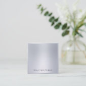 Eleganter, moderner Silver Look Template Glamour T Quadratische Visitenkarte (Stehend Vorderseite)