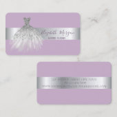 Eleganter, moderner Silver Stripe Glitzer Dress Vi Visitenkarte (Vorne/Hinten)