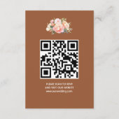 Eleganter moderner Simple Boho Wedding QR Code UAW Begleitkarte (Rückseite)