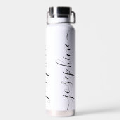 Eleganter moderner Skriptname personalisiert Trinkflasche (Rückseite)
