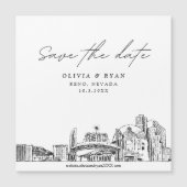 Eleganter moderner Skriptreno Speichern Sie das Da Magnetkarte (Vorderseite)