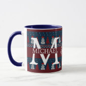 Eleganter Moderner Snowman Monogram Weihnachtsfest Tasse (Links)