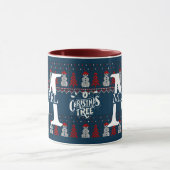 Eleganter Moderner Snowman Monogram Weihnachtsfest Tasse (Zentrum)