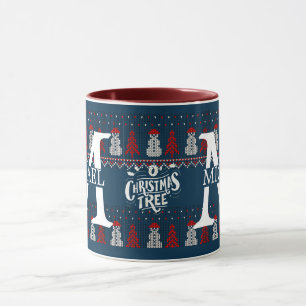 Eleganter Moderner Snowman Monogram Weihnachtsfest Tasse
