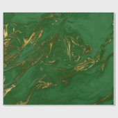 Eleganter, moderner Stil aus Gold und grünem Marmo Geschenkpapier (Flach)