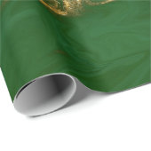 Eleganter, moderner Stil aus Gold und grünem Marmo Geschenkpapier (Rolleneckpunkt)