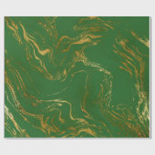 Eleganter, moderner Stil aus Gold und grünem Marmo Geschenkpapier (Flach)