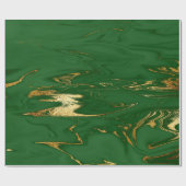 Eleganter moderner Stil aus Gold und grünem Marmor Geschenkpapier (Flach)