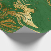 Eleganter moderner Stil aus Gold und grünem Marmor Geschenkpapier (Ecke)