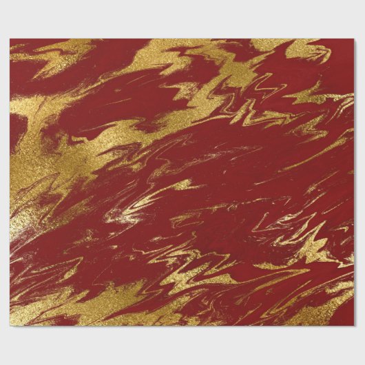 Eleganter moderner Stil aus Gold und rotem Marmor Geschenkpapier (Flach)