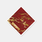 Eleganter moderner Stil aus Gold und rotem Marmor Serviette (Ecke)