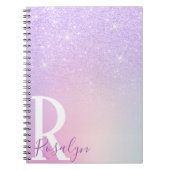 Eleganter, moderner Stil, gürmisch ombre lila Glit Notizblock (Vorderseite)