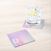 Eleganter, moderner Stil, gürmisch ombre lila Glit Rechteckiger Pappuntersetzer (Vor Ort)