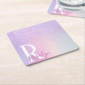Eleganter, moderner Stil, gürmisch ombre lila Glit Rechteckiger Pappuntersetzer (angewinkelt)