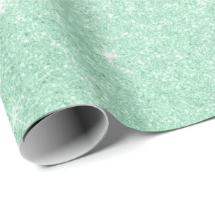 Eleganter, moderner, stilvoller, minzgrüner Glitz Geschenkpapier