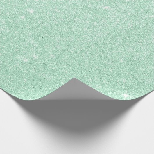 Eleganter, moderner, stilvoller, minzgrüner Glitze Geschenkpapier (Ecke)