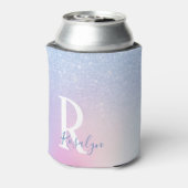 Eleganter, moderner, stilvoller, ombre blauer Glit Dosenkühler (Kanne Rückseite)