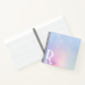 Eleganter, moderner, stilvoller, ombre blauer Glit Notizblock (Innenseite)