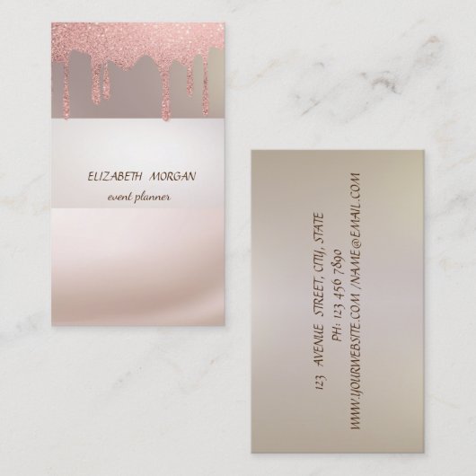 Eleganter moderner Streifen, Glitzer fällt ab Visitenkarte (Vorne/Hinten)