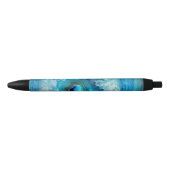 Eleganter, moderner, stylischer, blauer Agate Geod Kugelschreiber (Vorderseite)