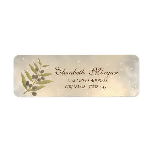 Eleganter Moderner Süßer Olivenzweig Adresse (Vorne)